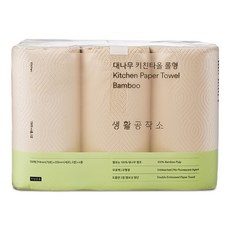 Saengong 生活工作所 竹漿廚房紙巾 捲筒式, 1捲, 6捲