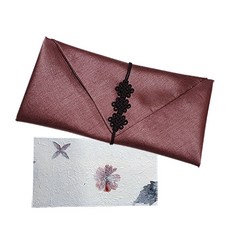 袋型繩結包巾零用錢信封 + 壓花韓紙信封 隨機出貨, 印度粉, 1套