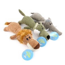 Dog-i 動物朋友們絨毛小狗玩具 3入, 綠色、灰色、棕色, 1組