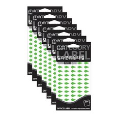 쁘띠팬시 칼라분류용 라벨 견출지 20-533, 7개, 형광녹색