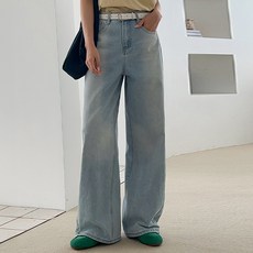 시크폭스 여성용 페리 빈티지워싱 와이드 데님팬츠 53DP675