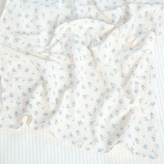 아이레빗 유아용 2중 순면 요루 거즈 블랭킷, 잔꽃 블루