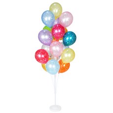 PARTYSHOW 160cm 19節支架 + 20個印刷氣球 氣球架套組, 珍珠星星印刷混合, 1套