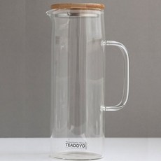 耐熱玻璃把手水瓶 L號, 混色, 1.2L