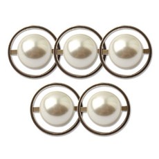 금속 로망스진주2 콤비 단추 21mm, 니켈, 5개