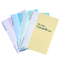 My Style 雙欄康乃爾筆記本4入組, pink + blue + green + yellow, 1套