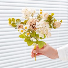 홈플로우 인테리어 플라워 데이지 장미 수국 조합 꽃다발, 샴페인, 1개