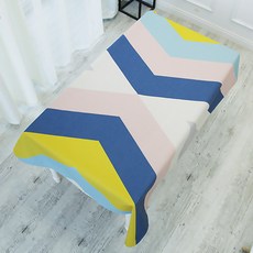 마켓에이 블루 린넨 패브릭 식탁보, TYPE2, 140 x 230 cm