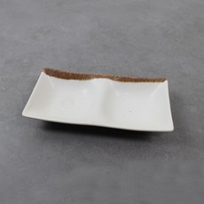 Dalsogum 陶瓷迷你2格小菜盤, 1個, 原木