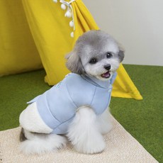 쿠펫츠 강아지 플러시 코튼 조끼, 블루, 1개
