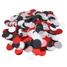 Party09 圓形五彩紙屑 2.5cm 150g, 1個, 黑紅色調