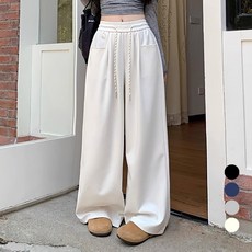 Elsso 寬版口袋抽繩鬆緊帶運動褲