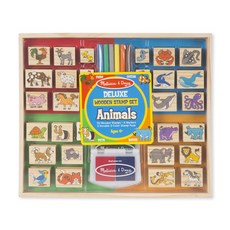 Melissa&Doug 美國瑪莉莎 精選動物木製印章組 MD2394, 混色