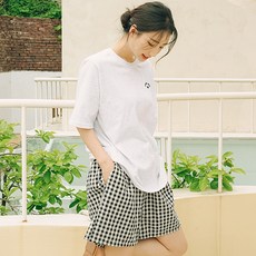 파란 베이직 깅엄체크 3부 파자마 바지 2p