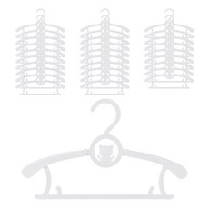 I'CLE 小熊長度可調節衣架, 白色, 30個