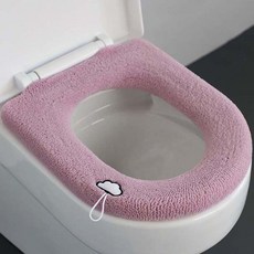 Cocomart 冬季刷毛絨毛雲朵點綴馬桶套, 1個, 粉紅色