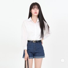 엘쏘 여성용 베이직 루즈핏 옆트임 셔츠