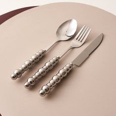 라펠라 디너 커트러리 세트, 디너 스푼 + 디너 포크 + 디너 나이프, 실버, 1세트