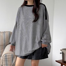 BONBONSTORY Celle 細條紋寬版孕婦T恤