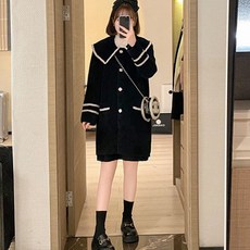 임산부 미들 롱 프렌치 코트