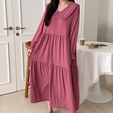 大尺碼荷葉袖孕婦連身裙