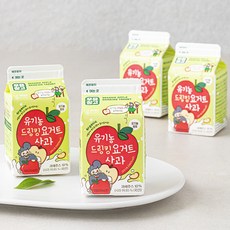 우유창고 유기가공식품 인증 사과 드링킹 요거트, 200ml, 4개입, 1개