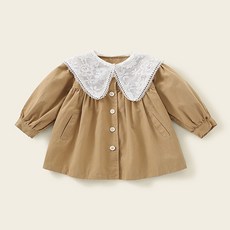 JOYMULTI 女童蕾絲斗篷風衣外套