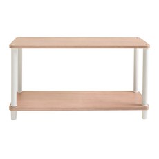 Room&Home 韓國製 Daily Round 方形層架 橡木白 800 x 300 x 430 mm 2層, 橡木 白色