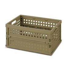 IRIS OHYAMA 愛麗思歐雅瑪 摺疊式收納箱 OC-OD32, 卡其色, 1個