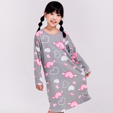 eline 女童用心形天使長袖連身睡裙