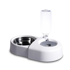 動物雙層餵水器, 白色, 1個