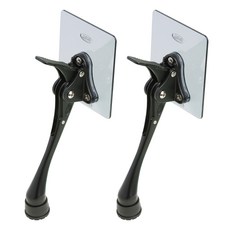 LIVINGiF 無打孔黏貼式一觸式馬蹄門擋組 黑色 大, 2個