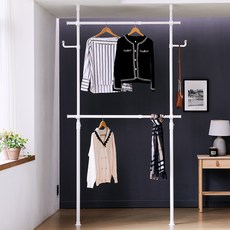 Tres Belle Connect 38mm 雙層頂天立地衣架, 白色