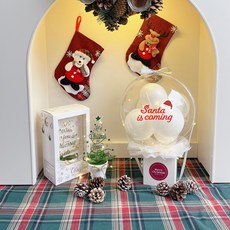 LOVELY FARM LED聖誕魔術氣球 + 壓克力樹套組, 8 聖誕老人來了 + 1白色