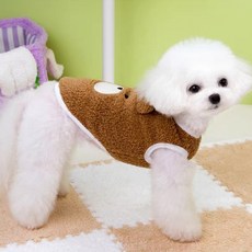 코코스튜디오 반려동물 귀돌이 하네스 티셔츠, 브라운, 1개