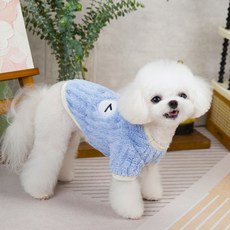 DING DONG PET 寵物羊羔絨柔軟胸背帶T恤, 藍色, 1個