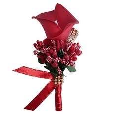 OJEUNY 馬蹄蓮方晶鋯石胸花, 紅色