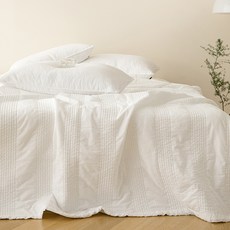 maatila 60支棉素色絎縫被, 白色