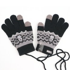 WINGHOUSE 孩童蜘蛛人圖案掛繩觸控針織手套