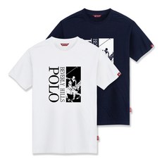 비버리힐스폴로클럽 남녀공용 다크 픽쳐 라운드 반팔 티셔츠 CPS9T24 2종 세트