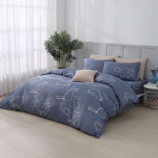 Ishur 伊舒爾 3M天絲 雙人(188 x 152cm) 萊賽爾寢具4件組 貓語日和 床包 + 被套 + 枕套 2個