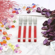 Bogen Solenne 方形餐具茶叉, 4個, 紅寶石色