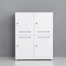 마켓비 리루아 캐비넷 4문 락커 900 118 방문설치, 화이트, 2단