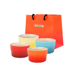 르크루제 스태커블 라메킨 식기 4p, 빨강, 솔레이, 주황, 캐블비안블루, 식기 빨강 + 솔레이 + 주황 + 캐블비안블루, 1세트