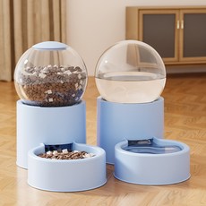 PASTEL PET 寵物圓形半自動餵水器, 1個, 藍色