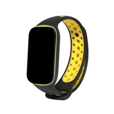 스페이스쉴드 레드미 스마트 밴드 2 스포티 실리콘 스트랩 16.3mm, 블랙 옐로우 블랙 옐로우