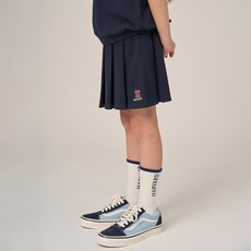 HARVARD KIDS 女童經典H標誌百褶棉質短裙 HJCCSKD24062