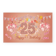 Selene 玫瑰金派對裝飾生日橫幅, A05