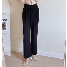 Larmir 女款顯瘦高腰半修身靴型西裝褲 中長款