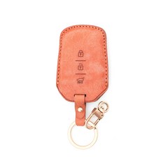 CHAMOA 皮革智能鑰匙套 Rexton W Korando C Korando Sports, 嬰兒粉+玫瑰金緞面, MW104